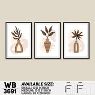 DDecorator Flower And Leaf ArtWork Wall Decor - Set of 3 WB3691