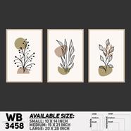 DDecorator Flower And Leaf ArtWork (Set of 3) Wall Board And Wall Canvas - WB3458