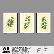 DDecorator Flower And Leaf ArtWork Wall Decor - Set of 3 WB3865