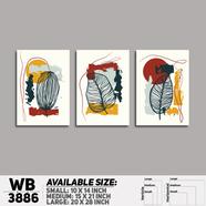 DDecorator Flower And Leaf ArtWork Wall Decor - Set of 3 WB3886