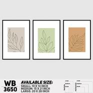 DDecorator Flower And Leaf ArtWork Wall Decor - Set of 3 WB3650