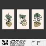 DDecorator Flower And Leaf ArtWork (Set of 3) Wall Board And Wall Canvas - WB3419
