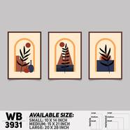 DDecorator Flower And Leaf ArtWork Wall Decor - Set of 3 WB3931