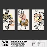 DDecorator Flower And Leaf ArtWork (Set of 3) Wall Board And Wall Canvas - WB3437