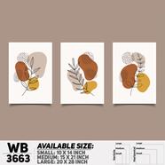 DDecorator Flower And Leaf ArtWork Wall Decor - Set of 3 WB3663