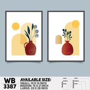 DDecorator Flower And Leaf ArtWork (Set of 2) Wall Board And Wall Canvas - WB3387