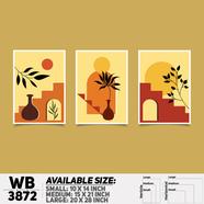 DDecorator Flower And Leaf ArtWork Wall Decor - Set of 3 WB3872