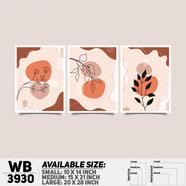 DDecorator Flower And Leaf ArtWork Wall Decor - Set of 3 WB3930