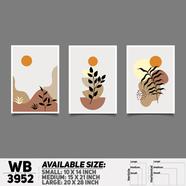 DDecorator Flower And Leaf ArtWork Wall Decor - Set of 3 WB3952