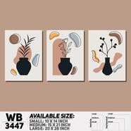 DDecorator Flower And Leaf ArtWork (Set of 3) Wall Board And Wall Canvas - WB3447