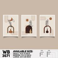 DDecorator Flower And Leaf ArtWork Wall Decor - Set of 3 WB3671 