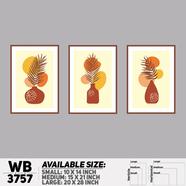 DDecorator Flower And Leaf ArtWork Wall Decor - Set of 3 WB3757