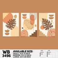 DDecorator Flower And Leaf ArtWork (Set of 3) Wall Board And Wall Canvas - WB3496