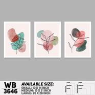 DDecorator Flower And Leaf ArtWork Wall Decor - Set of 3 WB3646 