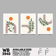 DDecorator Flower And Leaf ArtWork Wall Decor - Set of 3 WB3948
