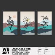 DDecorator Flower And Leaf ArtWork Wall Decor - Set of 3 WB3617