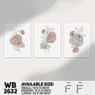 DDecorator Flower And Leaf ArtWork Wall Decor - Set of 3 WB3632