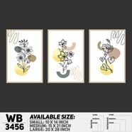 DDecorator Flower And Leaf ArtWork (Set of 3) Wall Board And Wall Canvas - WB3456