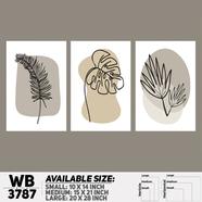 DDecorator Flower And Leaf ArtWork Wall Decor - Set of 3 WB3787