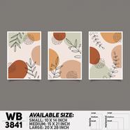 DDecorator Flower And Leaf ArtWork Wall Decor - Set of 3 WB3841