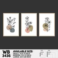 DDecorator Flower And Leaf ArtWork (Set of 3) Wall Board And Wall Canvas - WB3436