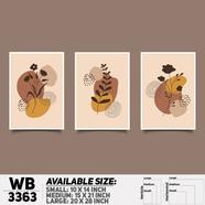 DDecorator Flower And Leaf ArtWork (Set of 3) Wall Board And Wall Canvas - WB3363