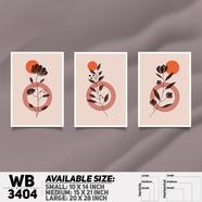 DDecorator Flower And Leaf ArtWork (Set of 3) Wall Board And Wall Canvas - WB3404