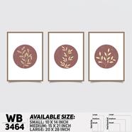 DDecorator Flower And Leaf ArtWork (Set of 3) Wall Board And Wall Canvas - WB3464