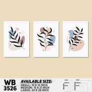 DDecorator Flower And Leaf ArtWork (Set of 3) Wall Board And Wall Canvas - WB3526