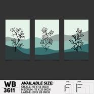 DDecorator Flower And Leaf ArtWork Wall Decor - Set of 3 WB3611