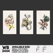 DDecorator Flower And Leaf ArtWork (Set of 3) Wall Board And Wall Canvas - WB3444