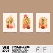 DDecorator Flower And Leaf ArtWork Wall Decor - Set of 3 WB3721