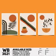 DDecorator Flower And Leaf ArtWork Wall Decor - Set of 3 WB3621