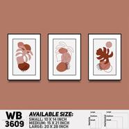 DDecorator Flower And Leaf ArtWork Wall Decor - Set of 3 WB3609