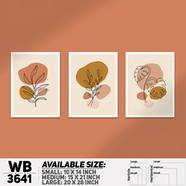 DDecorator Flower And Leaf ArtWork Wall Decor - Set of 3 WB3641 