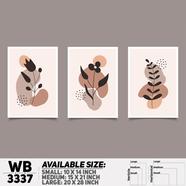 DDecorator Flower And Leaf ArtWork (Set of 3) Wall Board And Wall Canvas - WB3337