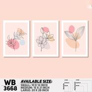 DDecorator Flower And Leaf ArtWork Wall Decor - Set of 3 WB3668 