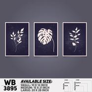 DDecorator Flower And Leaf ArtWork Wall Decor - Set of 3 WB3895