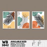 DDecorator Flower And Leaf ArtWork Wall Decor - Set of 3 WB3842