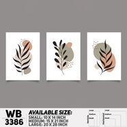 DDecorator Flower And Leaf ArtWork (Set of 3) Wall Board And Wall Canvas - WB3386