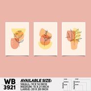 DDecorator Flower And Leaf ArtWork Wall Decor - Set of 3 WB3921 