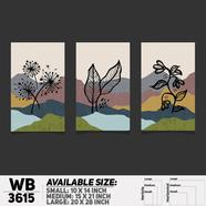 DDecorator Flower And Leaf ArtWork Wall Decor - Set of 3 WB3615 