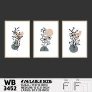 DDecorator Flower And Leaf ArtWork (Set of 3) Wall Board And Wall Canvas - WB3452