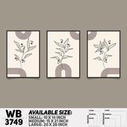 DDecorator Flower And Leaf ArtWork Wall Decor - Set of 3 WB3749