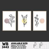 DDecorator Flower And Leaf ArtWork (Set of 3) Wall Board And Wall Canvas - WB3443