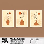 DDecorator Flower And Leaf ArtWork (Set of 3) Wall Board And Wall Canvas - WB3339