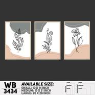 DDecorator Flower And Leaf ArtWork (Set of 3) Wall Board And Wall Canvas - WB3434