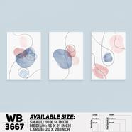 DDecorator Flower And Leaf ArtWork Wall Decor - Set of 3 WB3667 