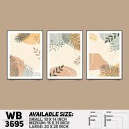 DDecorator Flower And Leaf ArtWork Wall Decor - Set of 3 WB3695