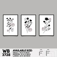 DDecorator Flower And Leaf ArtWork Wall Decor - Set of 3 WB3728 